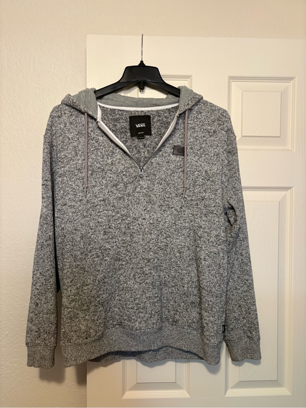 Vans Men’s Gray Quarter-Zip Hooded Sweater